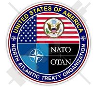 United States NATO Sticker - American Membership in North Atlantic Treaty Organization Roundel Design (9cm / 3.5”) - Weatherproof Vinyl Decal