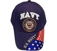 United States Navy 3D Embroidered Baseball Cap Hat USA Flag, Military Apparel, Navy, One size