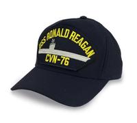 United States Navy USS Ronald Reagan CVN-76 Supercarrier Ship Emblem Patch Hat Navy Blue Baseball Cap