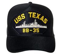 United States Navy USS Texas BB-35 Aircraft Carrier Ship Emblem Patch Hat Navy Blue Baseball Cap
