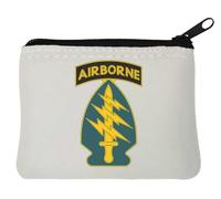 United States of America Airborne Division Sword Graphic Neoprene Coin Purse Pouch 10x11cm White
