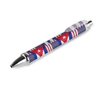 United States of America And Cuba Flag Retractable Ballpoint Pens 0.5mm Fine Black Inks Roller Smooth Writing Office Supplies 1 PCS