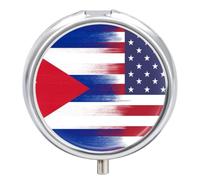 United States of America and Cuba Flag Round Pill Organizer