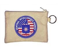 United States of America Central Intelligence Agency Key Chain Coin Purse Beige