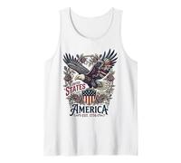 United States of America Eagle Rose Shield Est 1776 USA Tank Top