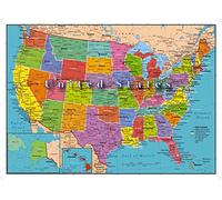 United States of America Map 1000 Piece Jigsaw Puzzle Highways Rivers State Capitals