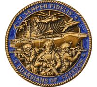 United States of America Marine Corps Challenge Coin, 3D Colorized | Semper Fidelis “The Few The Proud” Military Coin, Est.1775, Guardians of Freedom, Collectible Gift for Veterans/Marines
