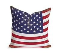 United States Of America Sofa Cushion Cover Rustic Square Zipper Pillow Cover United States Of America Flag Velvet Cushion Case for Sofa Living Room 24x24in National Flag Pillow Cover Birthday Gift