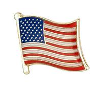 United States of America USA National Flag Metal Enamel Lapel Pin Badge - 1.9 x 1.6 cm Stars and Stripes - Hard Enamel Finish with Secure Clasp for Patriotic Events