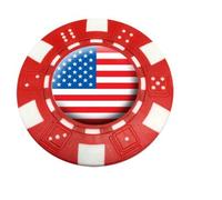 UNITED STATES OF AMERICA USA POKER CHIP GOLF BALL MARKER