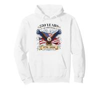 United States Patriotic Eagle 250 Years Freedom Flag 1776 Pullover Hoodie