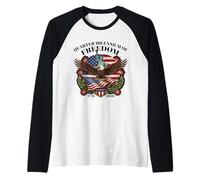 United States Quarter Millennium Freedom Eagle Statue Flag Raglan Baseball Tee