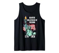 United States Quarter Millennium Freedom Eagle Statue Flag Tank Top