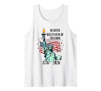 United States Quarter Millennium Freedom Eagle Statue Flag Tank Top