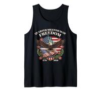 United States Quarter Millennium Freedom Eagle Statue Flag Tank Top