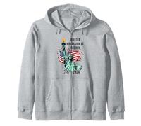 United States Quarter Millennium Freedom Eagle Statue Flag Zip Hoodie