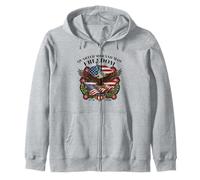 United States Quarter Millennium Freedom Eagle Statue Flag Zip Hoodie