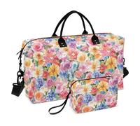 United States Rose Beauty Summer Flowers Colorful Decorative Oversized Travel Duffel Bag Tote Bag with Toiletry Bag for Trip Large Capacity bolso para