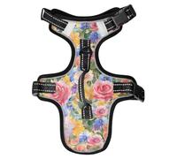 United States Rose Beauty Summer Flowers Colorful Reflective Dog Vests for Large for Retrievers Walking Waterproof Vest for Walking at Night with Handle chalecos para Perros Medium