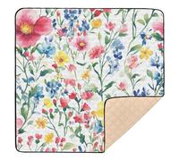 United States Rose Beauty Summer Flowers Cute Foldable Baby Gym & Activity Mat for Floor Washable Baby Crawling Mat for Babies Infants Toddlers, 50'' x 50''