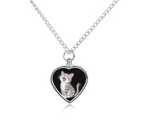 United States Shorthair Cat Urn Necklaces for Ashes Human Pet Cremation Jewelry Keepsake with Funnel Filler Kit