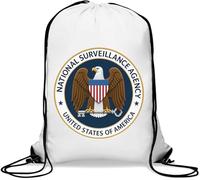 United States Surveillance Agency Seal Gym Sack Casual Drawstring Bag White