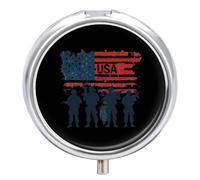 United States US Air Force Pill Box 3 Compartment Small Portable Medicine Case Pill Organizer for Pocket Purse