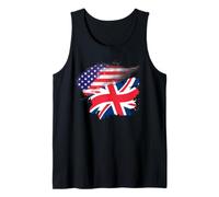 United States USA Great Britain British American Hybrid Flag Tank Top