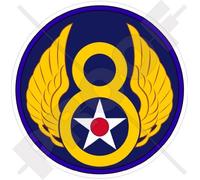 United States USAF 8th AF SAC, USAAF Eighth AirForce Emblem WWII, US American 3,2" (80mm) Vinyl Sticker, Decal