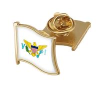 United States Virgin Islands Flag Badge Brooch Pin - Patriotic World Flag Letter Printing Pins Art Novelty Brooch Lapel Pin Charm Jewelry For Women Men Gift Flag