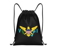 United States Virgin Islands Flag Logo Drawstring Backpack Versatile Drawstring Bag Scratch Sport Gym String Bag For Fishing Travel Women 39X46Cm