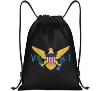 United States Virgin Islands Flag Unisex Drawstring Bag Durable Drawstring Backpack Lightweight Pe Bag For Swim Holidays Beach