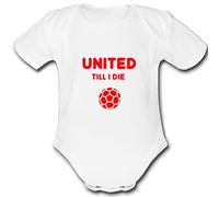 UNITED TILL I DIE PERSONALISED Unique Baby Vest Baby Grow Babygrow Boys Girls UTD UNISEX FOOTBALL MANCHESTER SHEFFIELD ROTHERHAM (0-3 Months)