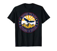 United We Rise Patriotic Eagle Mountain Badge Tee T-Shirt