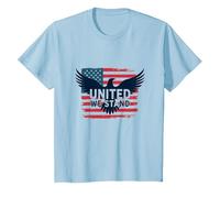 United We Stand American Flag Eagle Patriotic Emblem T-Shirt, Kids, Baby Blue, 2 Years