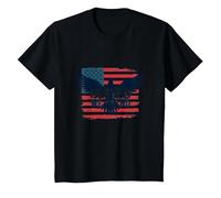 United We Stand American Flag Eagle Patriotic Emblem T-Shirt, Kids, Black, 12 Years