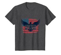 United We Stand American Flag Eagle Patriotic Emblem T-Shirt, Kids, Dark Heather Grey, 8 Years