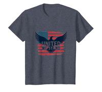 United We Stand American Flag Eagle Patriotic Emblem T-Shirt, Kids, Heather Blue, 2 Years