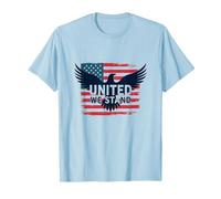 United We Stand American Flag Eagle Patriotic Emblem T-Shirt, Men, Baby Blue, L