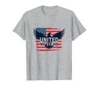 United We Stand American Flag Eagle Patriotic Emblem T-Shirt, Men, Heather Grey, S