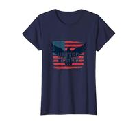 United We Stand American Flag Eagle Patriotic Emblem T-Shirt, Women, Navy, S