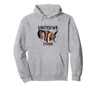 United We Stand: Diverse America Unity Pullover Hoodie, Adult Unisex, Heather Grey, XXL
