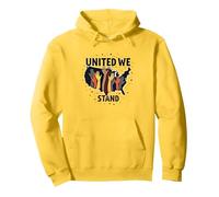 United We Stand: Diverse America Unity Pullover Hoodie, Adult Unisex, Lemon, L