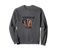United We Stand: Diverse America Unity Sweatshirt, Adult Unisex, Dark Heather Grey, XL
