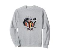 United We Stand: Diverse America Unity Sweatshirt, Adult Unisex, Heather Grey, S