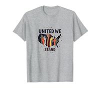 United We Stand: Diverse America Unity T-Shirt, Men, Heather Grey, XL