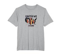 United We Stand: Diverse America Unity T-Shirt, Men's Big and Tall, Heather Grey, 3X Tall