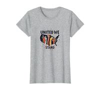 United We Stand: Diverse America Unity T-Shirt, Women, Heather Grey, XS