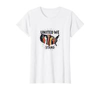 United We Stand: Diverse America Unity T-Shirt, Women, White, 3XL