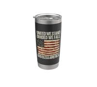 United We Stand Divided We Fall American Flag Stainless Steel Insulated Tumbler